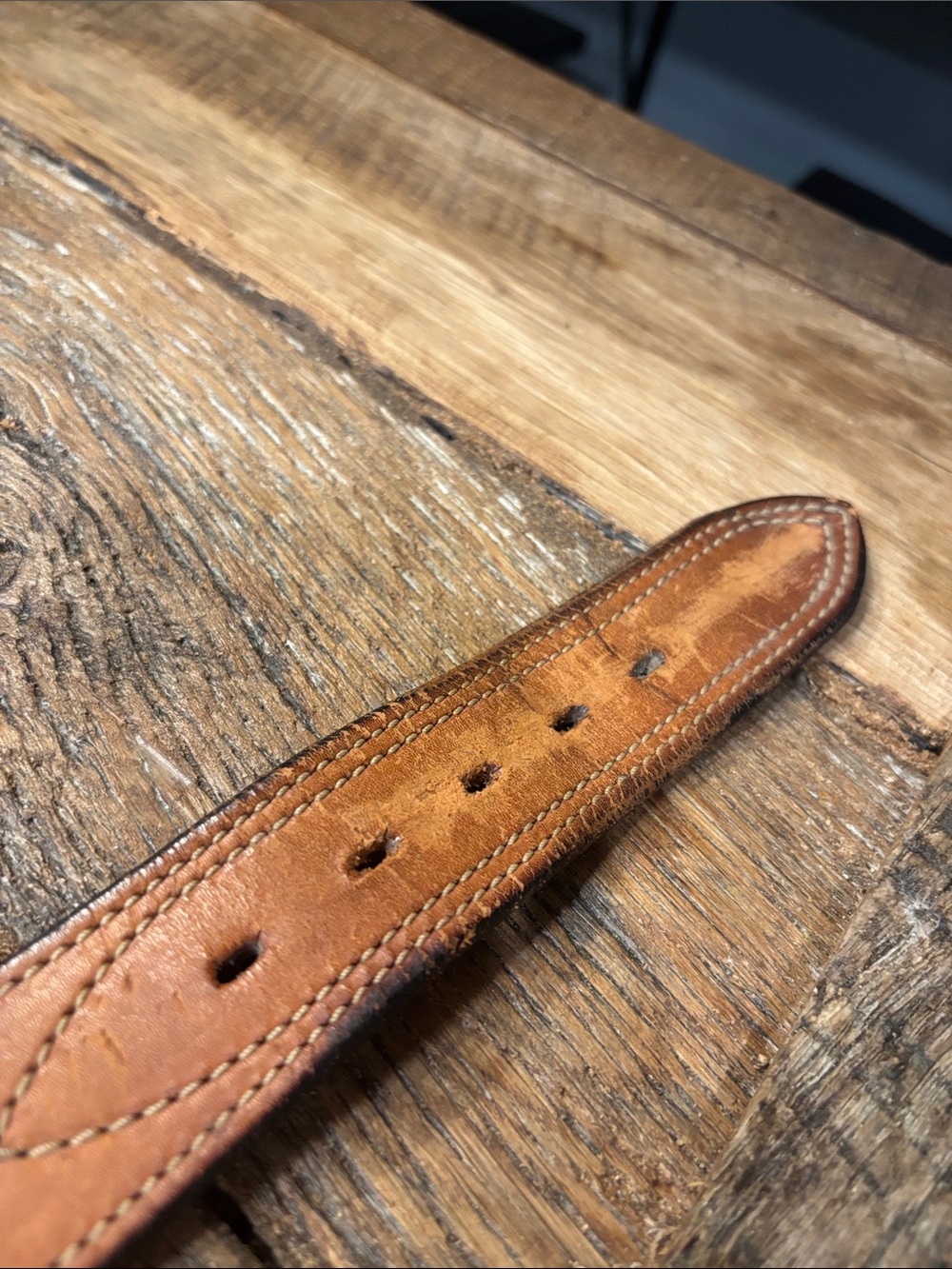 BIANCHI vintage leather belt with solid brass buckle size 38-42 - Picture 10 of 16
